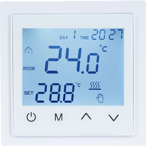Eosnow Intelligenter digitaler Display-Thermostat, 16 A, Fußbodenheizungs-Temperaturregler mit LED-Touchscreen, NTC-Sensor, Umschaltung, 85–265 V, elektrische Steuerung