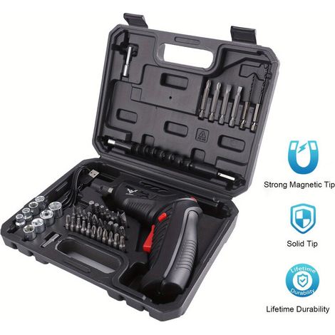 Tournevis électrique, Tournevis à Embout Sans Fil, Rechargeable, 3,6V Li-ion 3,5N·m Couple Maximal Tournevis à Embout Rotatif électrique Pour Projets De Bricolage (1/5)