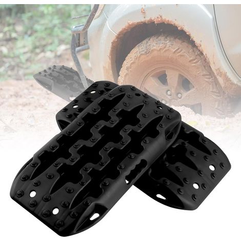 COSTWAY Tappetino di Trazione 2 Pezzi, Carico 10T, Piastre di Trazione per SUV Camper Auto Camion, Tavola di Recupero per Piste Offroad, per Sabbia, Neve, Fango (Nero, 58 x 31 x 6 cm) (1/5)