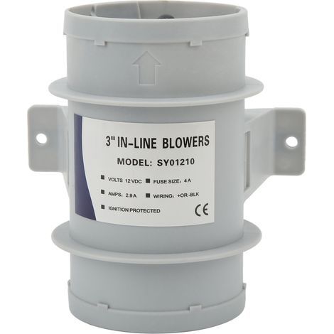 Ventilateur de 3 Pouces Haute Performance pour Bateau et Camping-Car, Blower Inline en Plastique 12V DC (1/5)