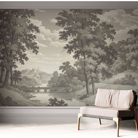 Selbstklebend Tapete - abwaschbar - Raumgestaltung  Schlafzimmer Wohnzimmer Tapete Schloss und Brücke 312x219 cm (1/5)