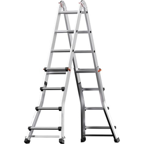 WOLFPACK LINEA PROFESIONAL escalera telescópica aluminio 5+5 peldaños (1/4)