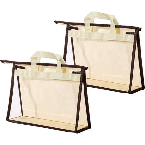 Transparente Aufbewahrungstaschen für Handtaschen, Handtaschen-Organizer für den Kleiderschrank, Hängende Handtaschentasche mit Reißverschluss, 2er-Pack (1/4)