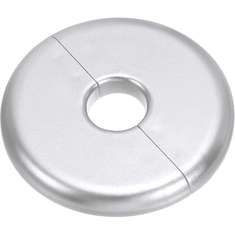 Plaque d'Écussons Auto-Adhésive Ronde en ABS 0.65"/16.5mm, Couverture Murale pour Tuyau d'Eau, Cache Mitigeur Douche Boucles Rosace Robinet Chauffage Plomberie Mural, Argenté (1/5)