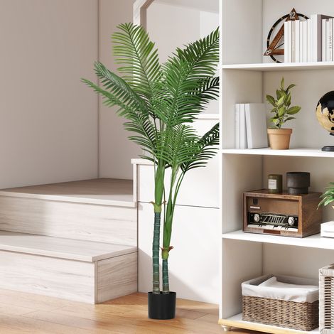 Plante artificielle intérieure 180 cm. palmier Areca arbre artificiel avec pot en plastique et flocage. vert