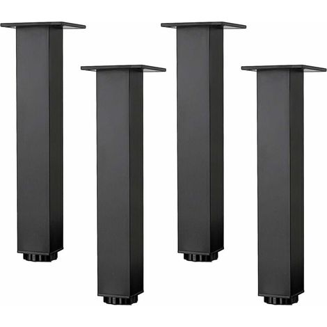 Pieds De Meuble - Alliage D'aluminium - Réglable 5 À 40 Cm - Pour Canapé Table Basse Armoire Salle De Bain Lavabo - Noir Mat - 4 Pièces (1/5)