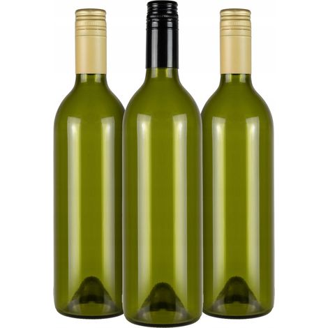 10 botellas de aceite de oliva de 750 ml con tapón de rosca.