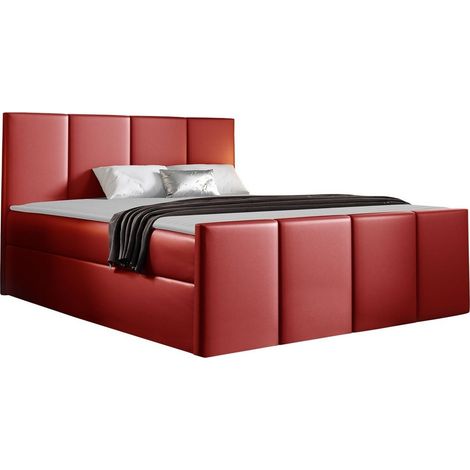 Lit boxspring Ventus, Soft 010a, Unique, Continental, 120x200, Faux cuir, Disponible, 124x213x103cm (1/5)