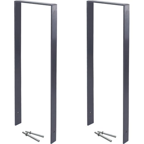 2 x Fahrradanlehnbügel 119 x 93 cm Flachstahl 13 mm Anthrazit Einbetonieren Anlehnbügel Parker Typ U (1/5)