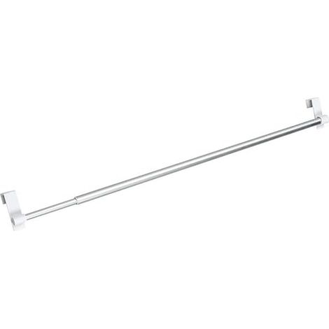 Tringle à Rideau Extensible Curtain Rail pour Fenêtres et Portes Prête à Poser avec Crochets de Fixation Ajustable de 60 à 105 cm en Plastique PP et Aluminium Argent et Blanc (1/5)