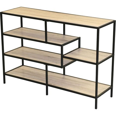 Bibliothèque 5 étagères asymétriques design industriel COLORADO (1/3)
