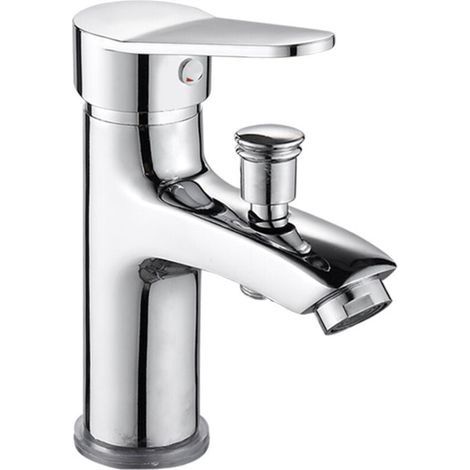 Mitigeur de baignoire monotrou en laiton chromé – Finition brillante durable – Limiteur de température pour sécurité – Installation facile (1/4)