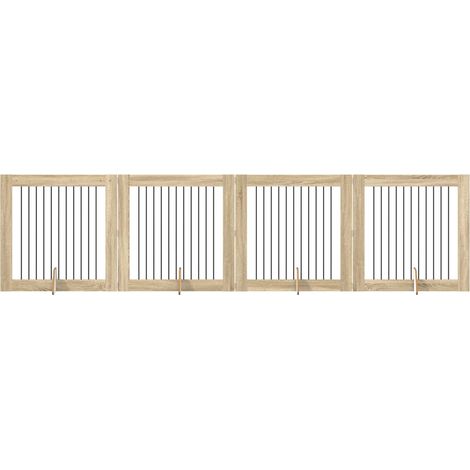 Puerta de perro con soportes 4 pcs Roble Sonoma 100 x 100 cm vidaXL