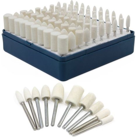 Laine feutre Mandrel Monté Polissage Tête Multifonctionnel Meulage Point de Polissage Polissage Accessoires 100 PCS (1/5)