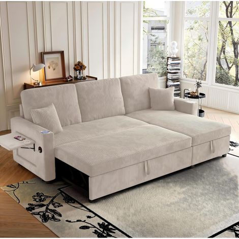 AS EASY Canapé d'angle convertible, un canapé spacieux, un canapé convertible, et un espace de rangement adaptés pour un canapé modulaire et un méridienne dans votre salon et votre appartement (1/5)