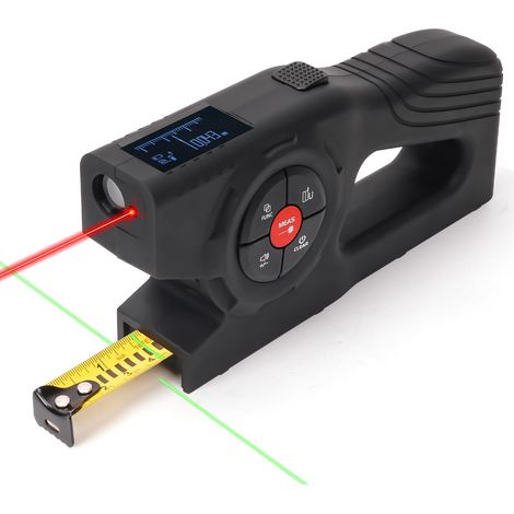 Metro a nastro digitale con laser 393 piedi / 120 m - Metro a nastro elettronico ricaricabile 3 in 1 con metro a nastro da 16 piedi, display OLED, interruttore unità M/in/ft, area/volume/pitagorica, l
