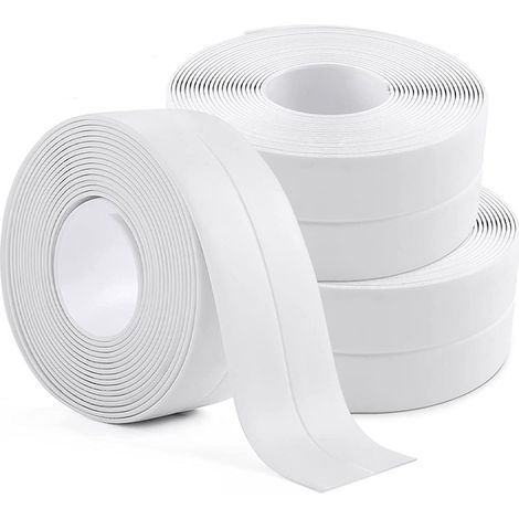rollos (blancos) de cinta de sellado impermeable, sellador para baño, cinta adhesiva de PVC para cocinas, para (1/5)