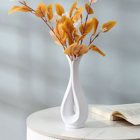 Vase - Plastique - Design Noir Et Blanc - Hauteur 21 Cm - Pour Décoration Intérieure Table Bureau Étagère - 1 Pièce (1/5)