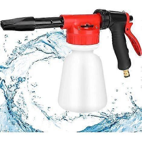 Pistolet à mousse - 1 L - Réglable sur 5 niveaux - Pour tuyau d'arrosage - Lavage de voiture, jardin, terrasse - 1 pièce (1/5)