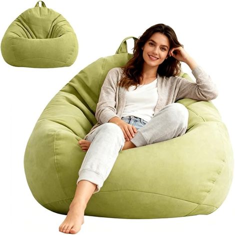 Bean Bag Chair Cover (Fruit Green) Bean Bag for Living Room, Children's Room, Sofa, Outdoor Decoration, 100 x 120 cm (1/5)