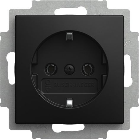 Busch-Jaeger Inserto presa SCHUKO® senza divaricatore nero opaco - Busch-balance® SI (20 EUCR-915), 2CKA002011A6344