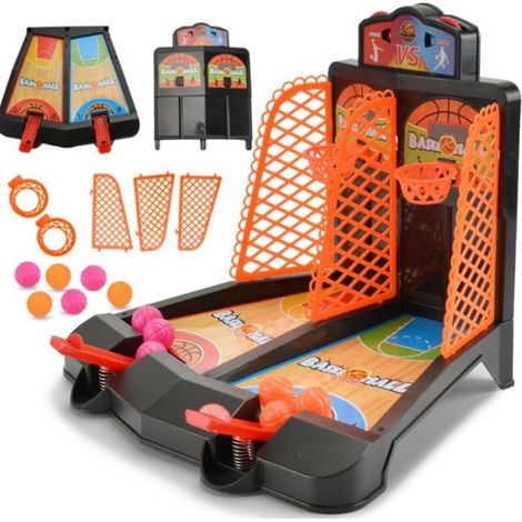 Panier De Basket-Ball Pour Doigts - Jeu De Table Pour Enfants - 1 Ou 2 Joueurs - Idéal Pour Intérieur Et Anniversaires - Lot De 1