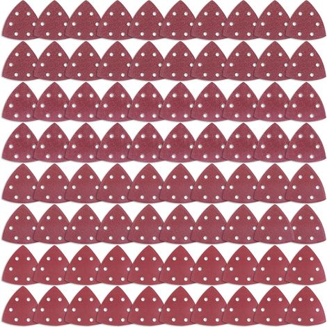 80 feuilles de papier de verre triangulaire Bcc, grain 60/80/120/240, pour le ponçage et le polissage (1/5)