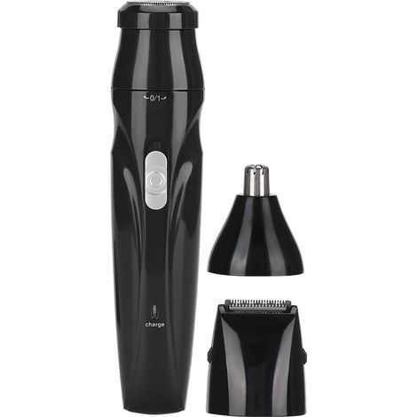 Tondeuse Homme Poils Nez Oreilles Barbe Multifonction USB Rasoir Visage Noir (1/5)
