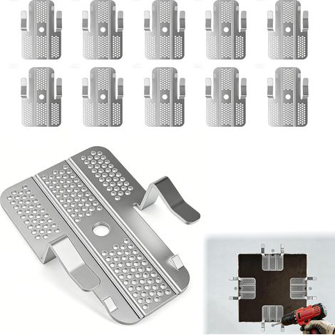 Packung mit 10 Gipskarton-Reparaturclips, 1/2-Zoll-Gipskarton-Befestigungsclips mit 20 Schrauben, Metallclips für Wände und Gipskartonplatten