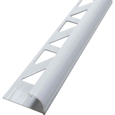 Dalsys Fliesenschiene Viertelkreisprofil Aluminium (eloxiert, Rundprofil Halbrundprofil - Weiß 2,5m x 10mm, 1 Stück