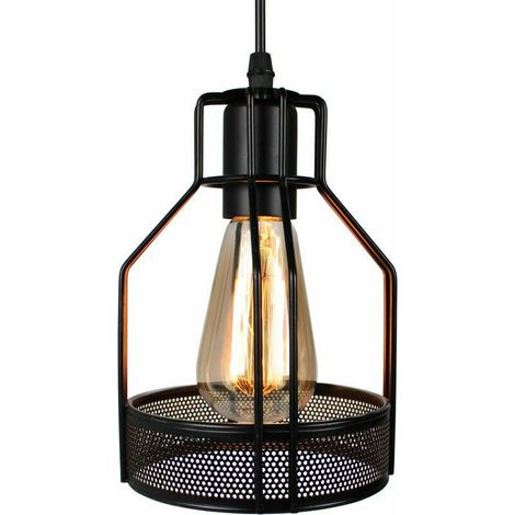 Suspension industrielle vintage en métal, luminaire E27 pour cuisine, salon, salle à manger, chambre, restaurant, café ou bar (1/5)
