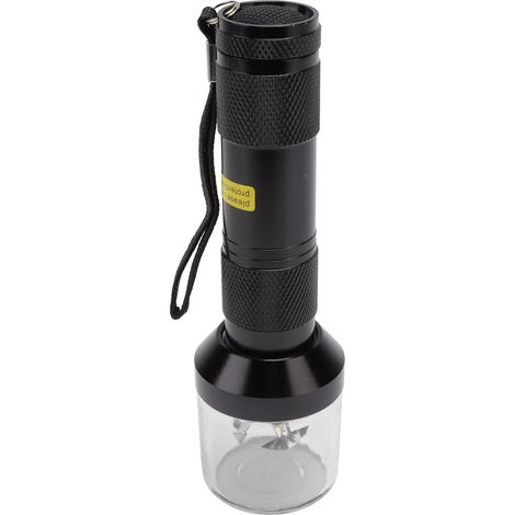 Broyeur à herbes et tabac électrique professionnel en alliage d'aluminium noir, pour l'assaisonnement et la phytothérapie.