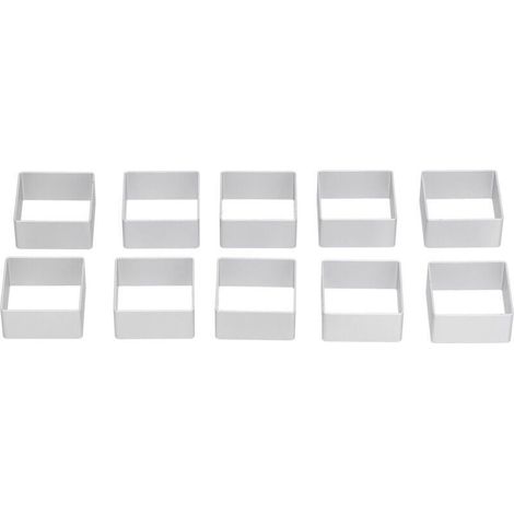 Lot de 10 emporte-pièces en acier inoxydable robuste et pour la pâtisserie (carré) (1/4)