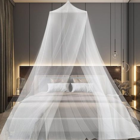 Moustiquaire de lit universelle 60 x 250 x 1200 cm – Polyester haute densité – Installation simple sans perçage – Pour maison et voyage (1/5)