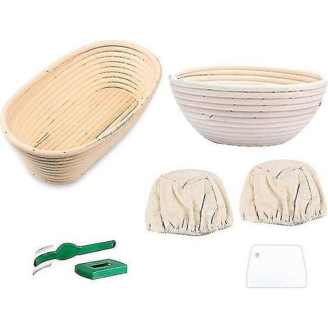 Lot de 6 paniers à pain banneton avec doublure amovible. (1/5)