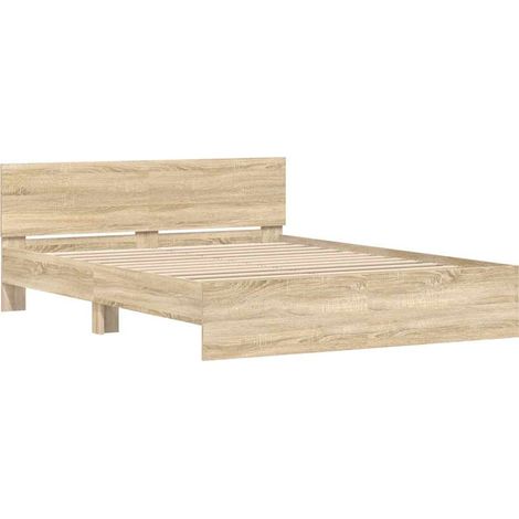 Bed Frame with Headboard Sonoma 152 x 203 cm Engineered Wood vidaXL