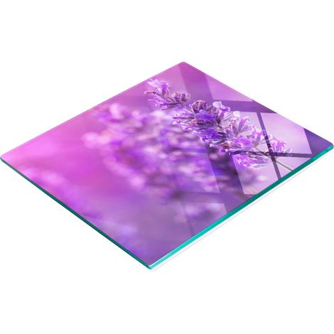 Tabla de cortar decorativa de vidrio templado para cocina, color lavanda, 60x52 cm. (1/5)