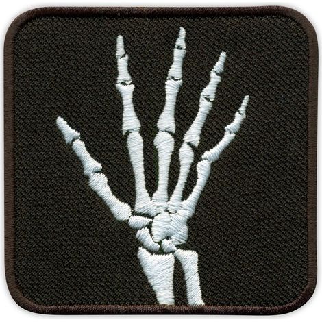 Parche con imagen de rayos X - mano - Reverso magnético - Parche/insignia/emblema bordado