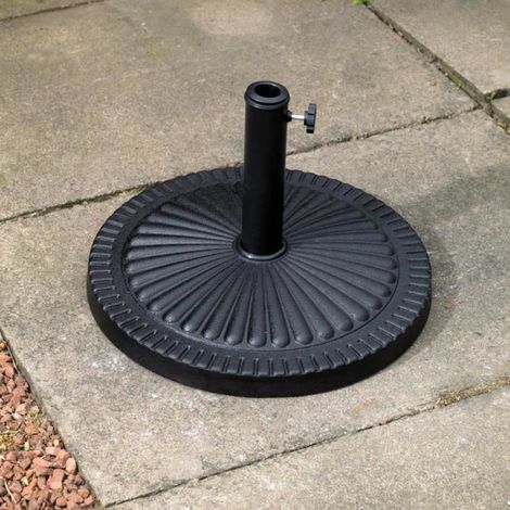 Heavy Duty Garden Parasol Umbrella Base - Weatherproof Victorian Style Adjustable Cast Iron Effect Umbrella Stand for Patio, Garden, Outdoor, Camping � Black 14kg (1/4)