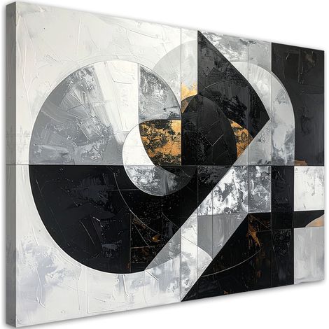 Wandbild Abstrakte geometrische Formen schwarz-weiß 60x40 cm