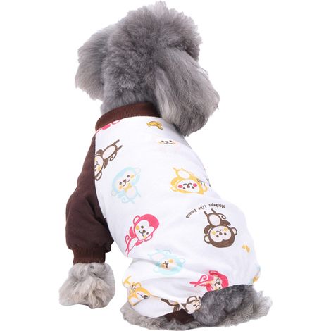 1 pyjama pour chien, en coton, à quatre pattes, pour intérieur, adapté aux chiots et chiens adultes (1/5)