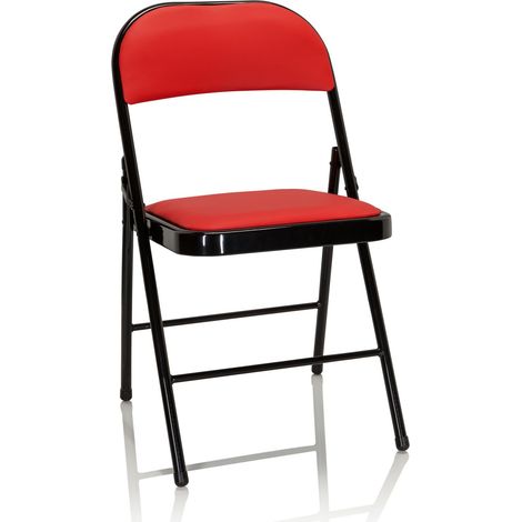 Konferenzstuhl / Besucherstuhl / Klappstuhl TUDELA PU rot hjh OFFICE