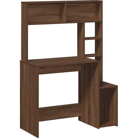 Maison Exclusive - Schreibtisch mit Regal Braun Eichen-Optik 100x