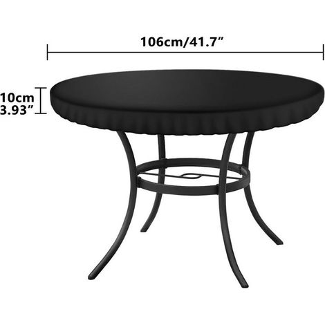 Housse de table de jardin ronde – Housse de protection extérieure imperméable et anti-UV en tissu Oxford – Diamètre 106 x 10 cm