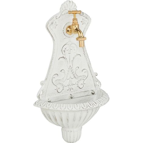Fuente de pared decorativa de hierro fundido con grifo (1/5)