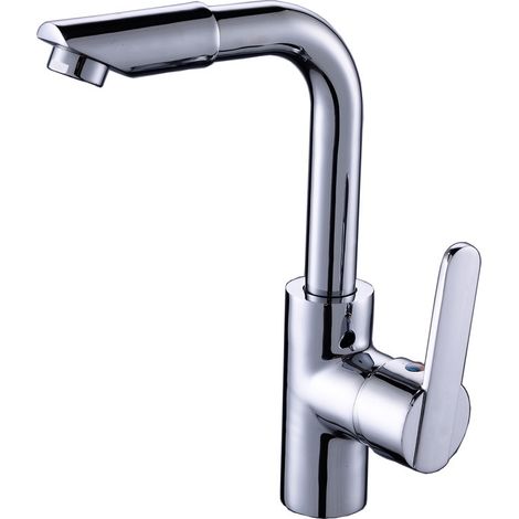 Robinet de salle de bain chaud et froid robinet monotrou évier lavabo salle de bain comptoir bassin pivotant bassin (1/4)