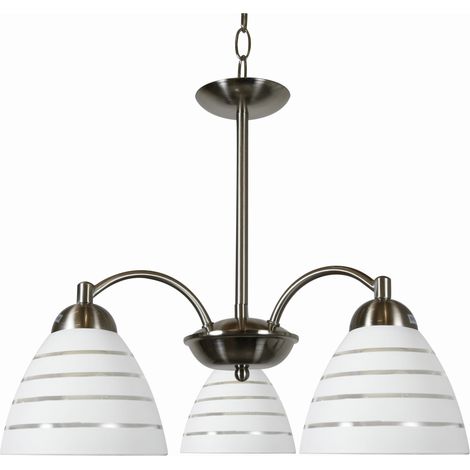 Lampadario Candellux ULI 33-66152 argento satinato vetro 3xE27 (1/2)