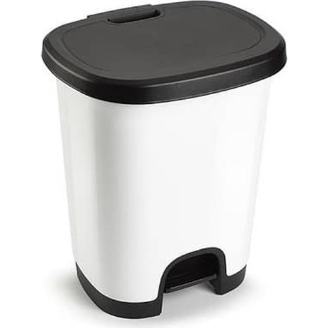 Cubo plastico pedal 27l blanco ( 38 x 32 x 45 cm ) (1/4)