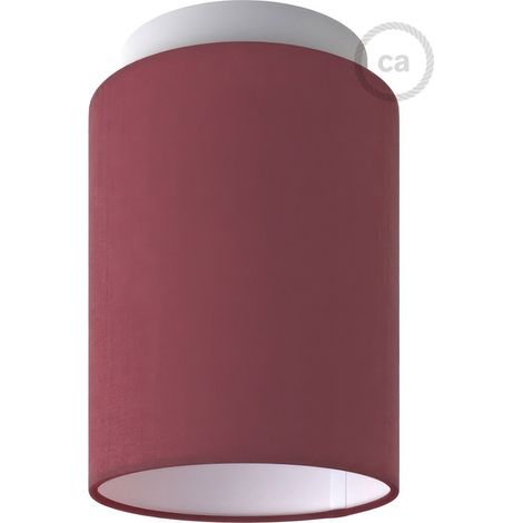 Fermaluce Color avec Abat-Jour Cylindre, pour montage mural ou au plafond Avec ampoule - Blanc - Toile Bordeaux - Matter ON/OFF (1/5)