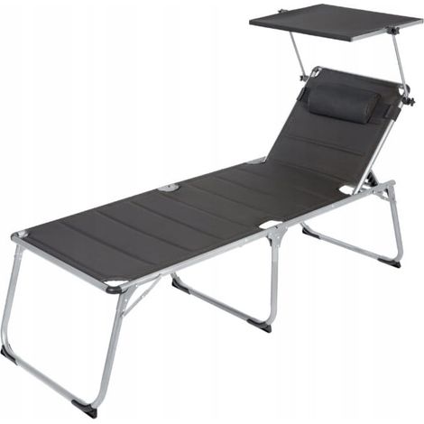 Silla de jardín de aluminio Houston de Livarno Home con toldo, color gris. (1/5)